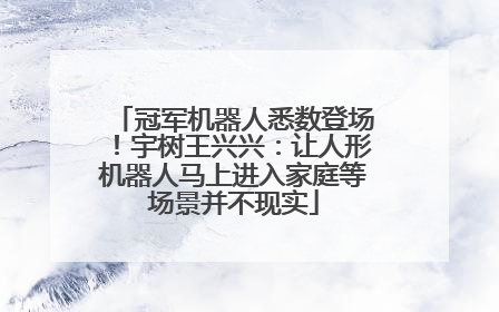 冠军机器人悉数登场！宇树王兴兴：让人形机器人马上进入家庭等场景并不现实
